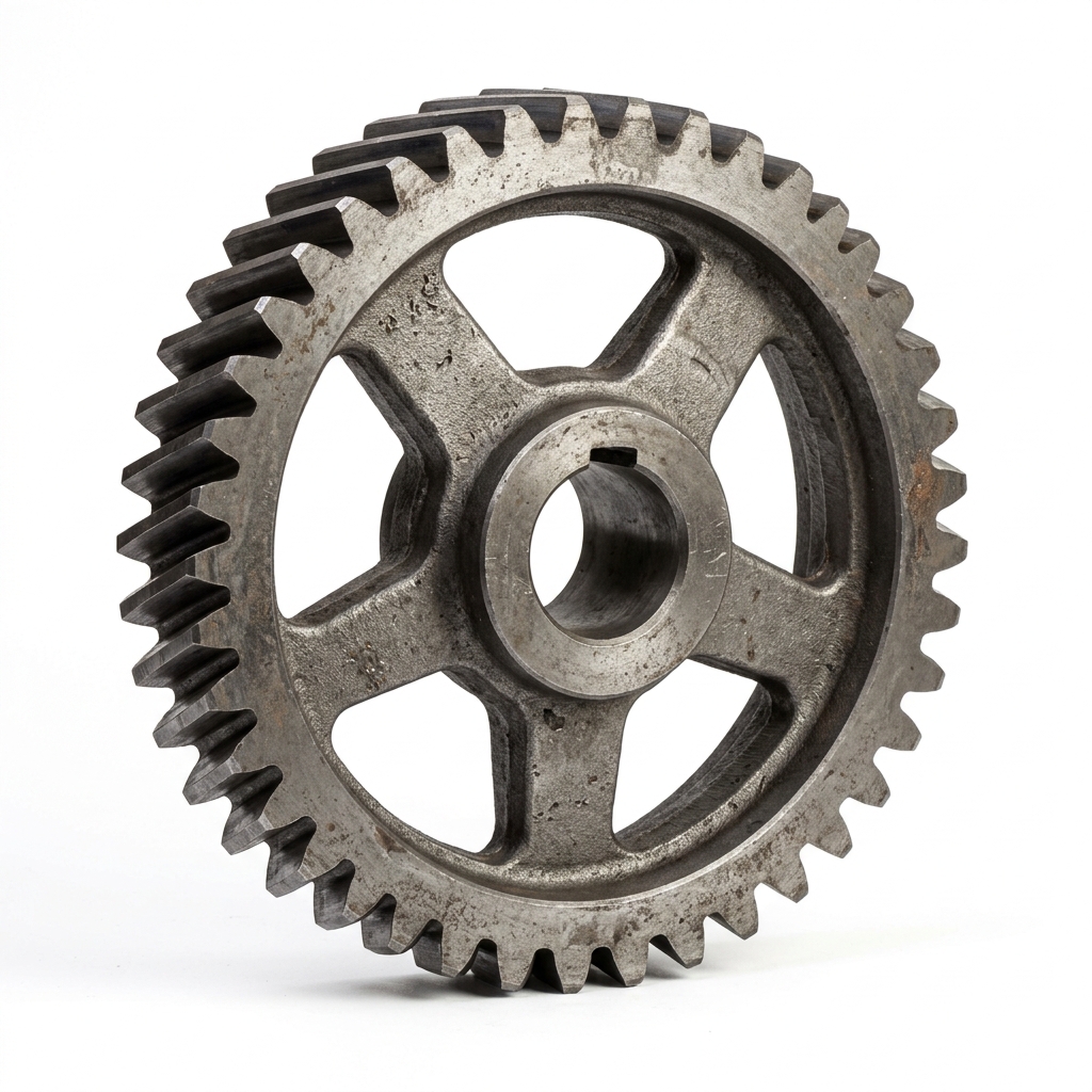 Realistic industrial steel gear wheel casting component