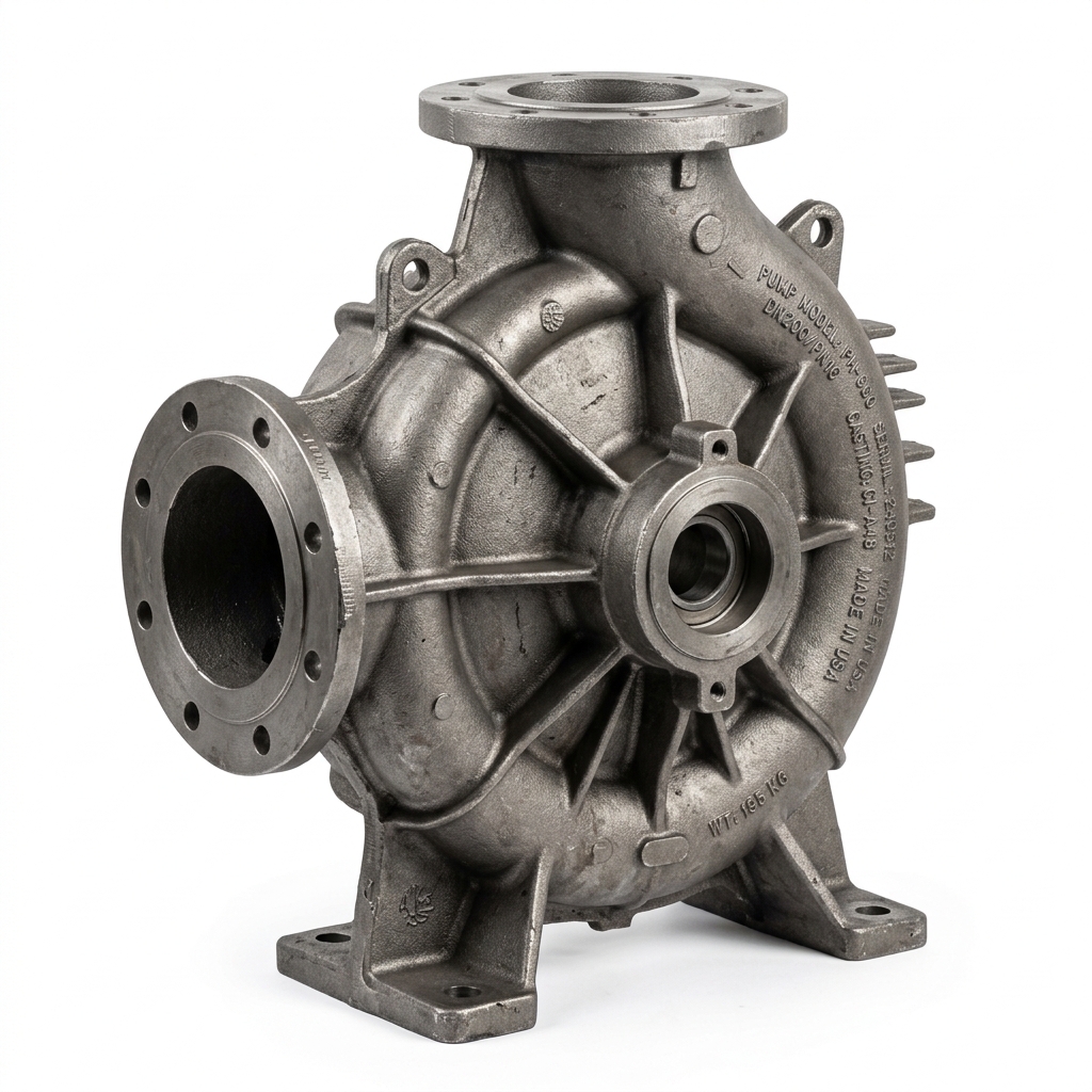 Realistic industrial pump housing casting component