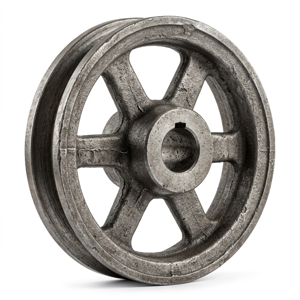 Realistic industrial steel pulley wheel casting